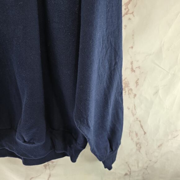 Vintage Sweatshirt Womens XL Navy Double Collar Granny Bird Chickadee Pinecone - Picture 4 of 12